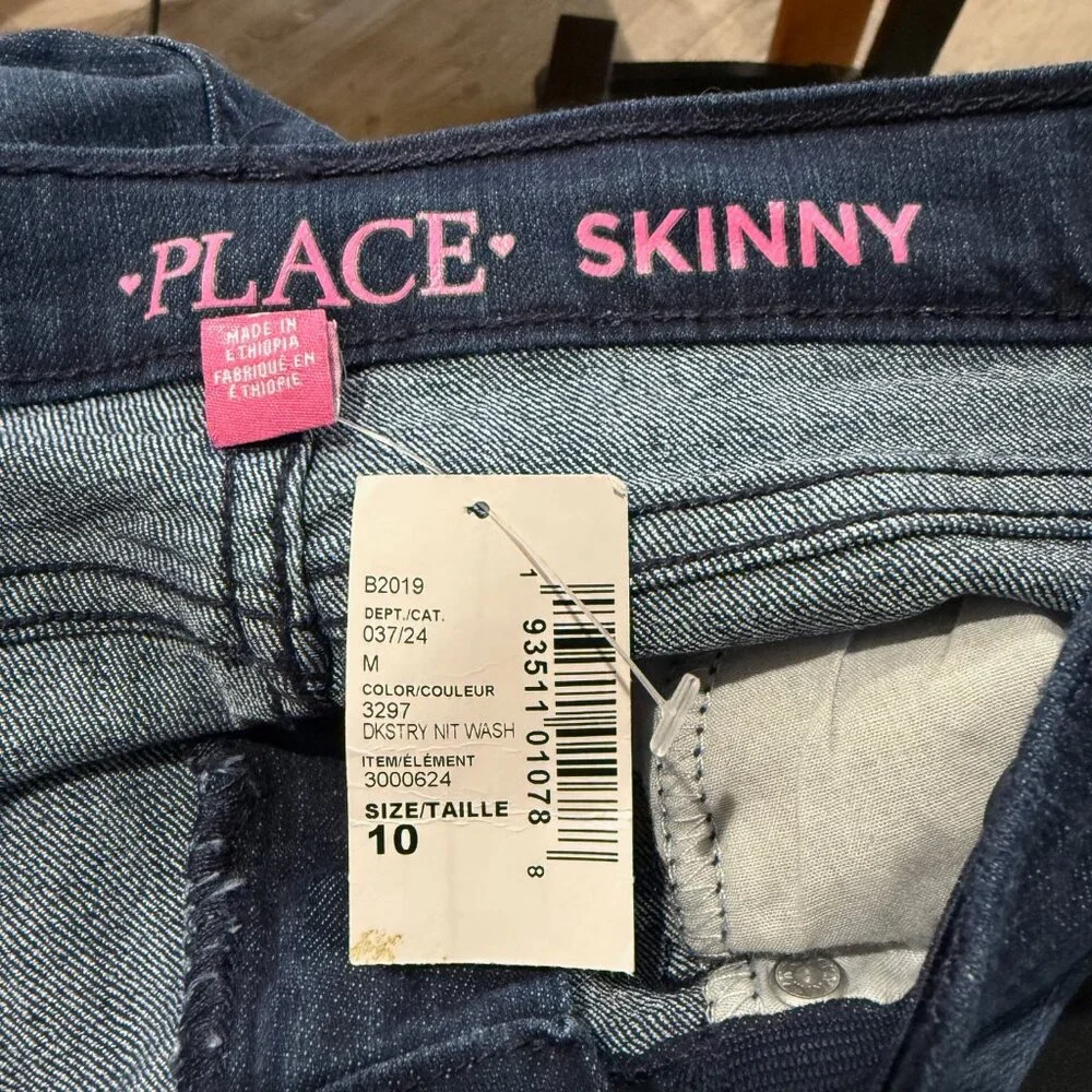 The Children’s Place Skinny Jeans Girls Size 10 NWT Dark Wash Adjustable Waist